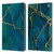 LebensArt Mineral Marble Blue And Gold Leather Book Wallet Case Cover For Amazon Fire HD 10 / Plus 2021
