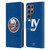 NHL New York Islanders Plain Leather Book Wallet Case Cover For Samsung Galaxy S24 Ultra 5G