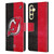 NHL New Jersey Devils Half Distressed Leather Book Wallet Case Cover For Samsung Galaxy S23 FE 5G