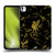 Liverpool Football Club Crest & Liverbird Patterns 1 Black & Gold Marble Soft Gel Case for Apple iPad Pro 11 M4 2024