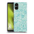 Micklyn Le Feuvre Floral Patterns Teal And Cream Soft Gel Case for Sony Xperia 5 V 5G