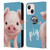 Animal Club International Faces Pig Leather Book Wallet Case Cover For Apple iPhone 13 Mini