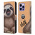 Animal Club International Faces Sloth Leather Book Wallet Case Cover For Apple iPhone 14 Pro Max