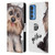 Animal Club International Faces Yorkie Leather Book Wallet Case Cover For Motorola Edge 20 Pro