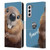 Animal Club International Faces Beaver Leather Book Wallet Case Cover For Samsung Galaxy S21 5G