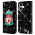 Liverpool Football Club Marble Black Crest Leather Book Wallet Case Cover For Apple iPhone 16