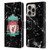 Liverpool Football Club Marble Black Crest Leather Book Wallet Case Cover For Apple iPhone 16 Pro