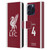 Liverpool Football Club 2023/24 Players Home Kit Virgil van Dijk Leather Book Wallet Case Cover For Apple iPhone 16 Pro Max