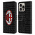 AC Milan Crest Patterns Red And Grey Leather Book Wallet Case Cover For Apple iPhone 16 Pro