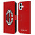 AC Milan Crest Full Colour Red Leather Book Wallet Case Cover For Apple iPhone 16 Plus