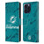 NFL Miami Dolphins Graphics Coloured Marble Leather Book Wallet Case Cover For Apple iPhone 16 Pro Max