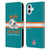 NFL Miami Dolphins Graphics Helmet Typography Leather Book Wallet Case Cover For Apple iPhone 16 Plus