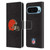 NFL Cleveland Browns Logo Plain Leather Book Wallet Case Cover For Google Pixel 9 / Pixel 9 Pro