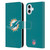 NFL Miami Dolphins Logo Plain Leather Book Wallet Case Cover For Apple iPhone 16 Plus