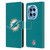 NFL Miami Dolphins Logo Plain Leather Book Wallet Case Cover For OnePlus 12R