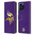 NFL Minnesota Vikings Logo Plain Leather Book Wallet Case Cover For Apple iPhone 16 Pro Max