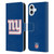 NFL New York Giants Logo Plain Leather Book Wallet Case Cover For Apple iPhone 16 Plus