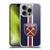 West Ham United FC Crest Stripes Soft Gel Case for Apple iPhone 16 Pro
