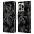 LebensArt Elegance in Black Deep Monstera Leather Book Wallet Case Cover For Apple iPhone 16 Pro