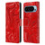 Suzan Lind Marble 2 Red Leather Book Wallet Case Cover For Google Pixel 9 / Pixel 9 Pro