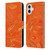 Suzan Lind Marble 2 Honey Orange Leather Book Wallet Case Cover For Apple iPhone 16 Plus