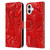 Suzan Lind Marble 2 Red Leather Book Wallet Case Cover For Apple iPhone 16 Plus