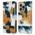 Haley Bush Pattern Painting Abstract Navy Gold White Leather Book Wallet Case Cover For Apple iPhone 16 Pro