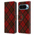 PLdesign Christmas Red Tartan Leather Book Wallet Case Cover For Google Pixel 9 / Pixel 9 Pro
