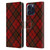 PLdesign Christmas Red Tartan Leather Book Wallet Case Cover For Apple iPhone 16 Pro Max