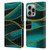 UtArt Malachite Emerald Turquoise Shimmers Leather Book Wallet Case Cover For Apple iPhone 16 Pro