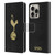 Tottenham Hotspur F.C. Badge Black And Gold Leather Book Wallet Case Cover For Apple iPhone 16 Pro