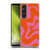 Kierkegaard Design Studio Retro Abstract Patterns Hot Pink Orange Swirl Soft Gel Case for Sony Xperia 1 V 5G