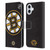 NHL Boston Bruins Oversized Leather Book Wallet Case Cover For Apple iPhone 16 Plus