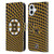 NHL Boston Bruins Net Pattern Leather Book Wallet Case Cover For Apple iPhone 16 Plus