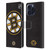 NHL Boston Bruins Oversized Leather Book Wallet Case Cover For Apple iPhone 16 Pro Max