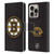 NHL Boston Bruins Plain Leather Book Wallet Case Cover For Apple iPhone 16 Pro