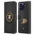 NHL Anaheim Ducks Puck Texture Leather Book Wallet Case Cover For Apple iPhone 16 Pro Max
