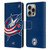 NHL Columbus Blue Jackets Oversized Leather Book Wallet Case Cover For Apple iPhone 16 Pro