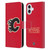 NHL Calgary Flames Plain Leather Book Wallet Case Cover For Apple iPhone 16 Plus