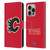 NHL Calgary Flames Plain Leather Book Wallet Case Cover For Apple iPhone 16 Pro