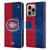 NHL Montreal Canadiens Half Distressed Leather Book Wallet Case Cover For Apple iPhone 16 Pro