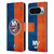 NHL New York Islanders Half Distressed Leather Book Wallet Case Cover For Google Pixel 9 / Pixel 9 Pro