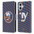 NHL New York Islanders Net Pattern Leather Book Wallet Case Cover For Apple iPhone 16