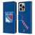 NHL New York Rangers Plain Leather Book Wallet Case Cover For Apple iPhone 16 Pro