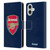 Arsenal FC Crest 2 Full Colour Blue Leather Book Wallet Case Cover For Apple iPhone 16