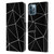 PLdesign Geometric Patterns Black Triangles White Lines Leather Book Wallet Case Cover For Apple iPhone 12 / iPhone 12 Pro