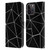 PLdesign Geometric Patterns Black Triangles White Lines Leather Book Wallet Case Cover For Apple iPhone 15 Pro Max