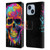 LebensArt Mix Art Rainbow Skull Leather Book Wallet Case Cover For Apple iPhone 14 Plus