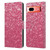 PLdesign Sparkle Prints Rose Pink Leather Book Wallet Case Cover For Google Pixel 7a