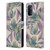 Anis Illustration Floral And Leaves Magnolias Paint Purple Leather Book Wallet Case Cover For OPPO A54 5G